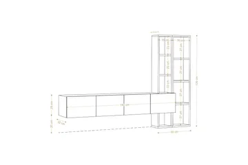 Pana Tv-möbelset 182x32 cm Vit/Brun - Hanah Home - Möbler - Vardagsrum - Tv-möbler & mediamöbler - Tv-möbelset
