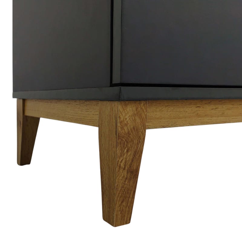 Pelle Tv-bänk 200 cm - Grå / Wotan-ek - Möbler - Vardagsrum - Tv-möbler & mediamöbler - Tv-bänkar