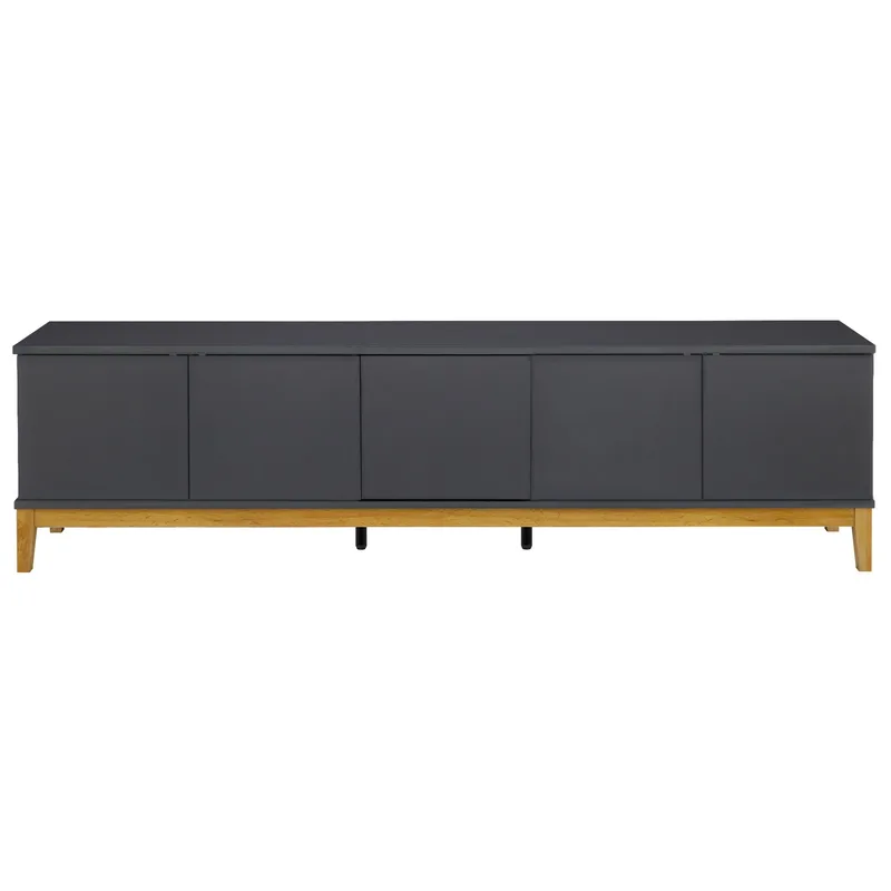 Pelle Tv-bänk 200 cm - Grå / Wotan-ek - Möbler - Vardagsrum - Tv-möbler & mediamöbler - Tv-bänkar