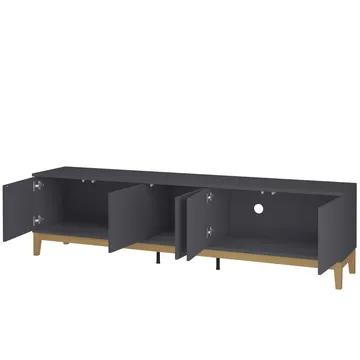 Pelle Tv-bänk 200 cm - Grå / Wotan-ek - Möbler - Vardagsrum - Tv-möbler & mediamöbler - Tv-bänkar