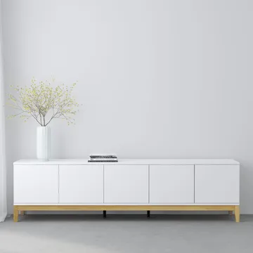 Pelle Tv-bänk 200 cm - Vit/Wotan-ek - Möbler - Vardagsrum - Tv-möbler & mediamöbler - Tv-bänkar