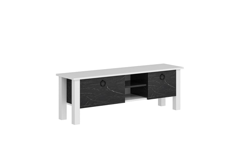 PERRENMIES Tv-bänk 140x35 cm Vit/Svart - Möbler - Vardagsrum - Tv-möbler & mediamöbler - Tv-bänkar