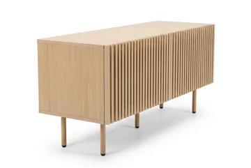 Peyra Ribbad TV-bänk 120 cm med Förvaring, Trä- och Ekutseende - Natur - Möbler - Vardagsrum - Tv-möbler & mediamöbler - Tv-bänkar