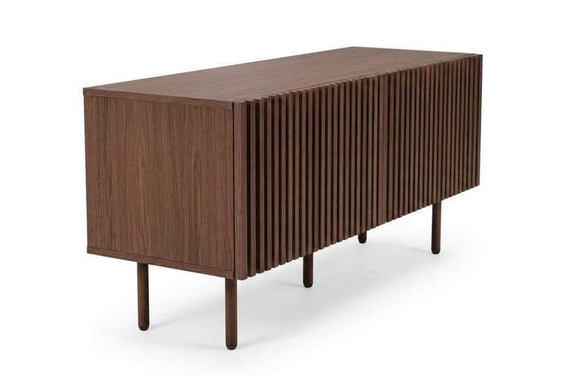 Peyra Ribbad Tv-bänk 120 cm - Valnöt - Möbler - Vardagsrum - Tv-möbler & mediamöbler - Tv-bänkar