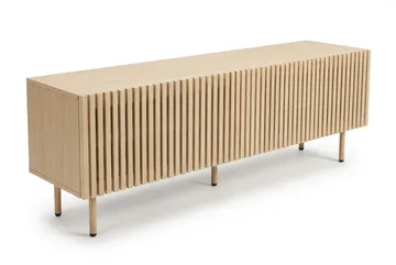 Peyra Ribbad TV-bänk 160 cm med Förvaring, Trä- och Ekutseende - Natur - Möbler - Vardagsrum - Tv-möbler & mediamöbler - Tv-bänkar