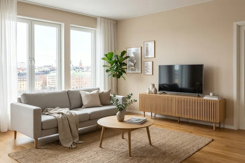 Peyra Ribbad Tv-bänk 160 cm - Natur - Möbler - Vardagsrum - Tv-möbler & mediamöbler - Tv-bänkar