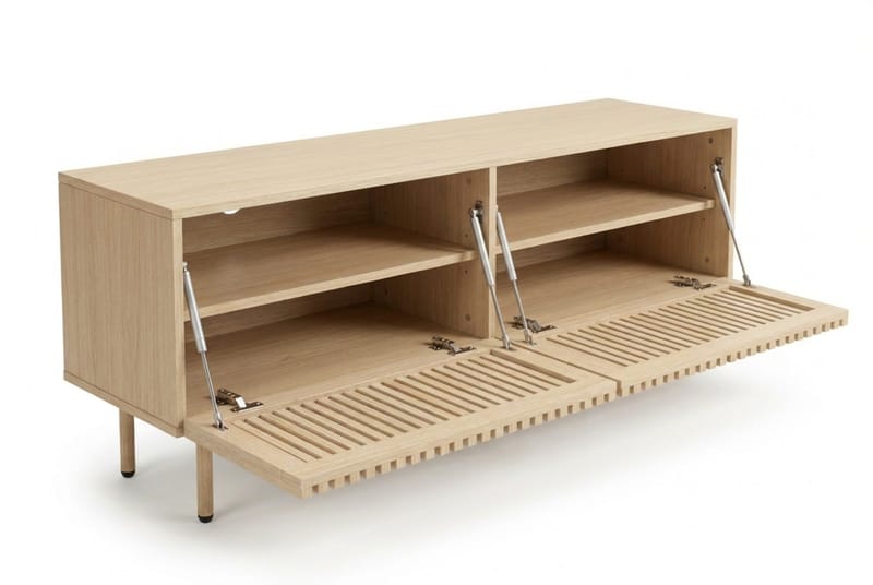 Peyra Ribbad Tv-bänk 160 cm - Natur - Möbler - Vardagsrum - Tv-möbler & mediamöbler - Tv-bänkar