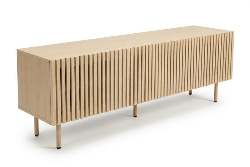 Peyra Ribbad Tv-bänk 160 cm - Natur - Möbler - Vardagsrum - Tv-möbler & mediamöbler - Tv-bänkar