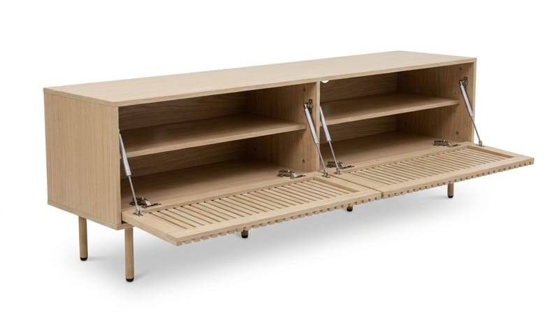 Peyra Ribbad Tv-bänk 200 cm - Natur - Möbler - Vardagsrum - Tv-möbler & mediamöbler - Tv-bänkar