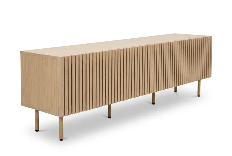 Peyra Ribbad Tv-bänk 200 cm - Natur - Möbler - Vardagsrum - Tv-möbler & mediamöbler - Tv-bänkar