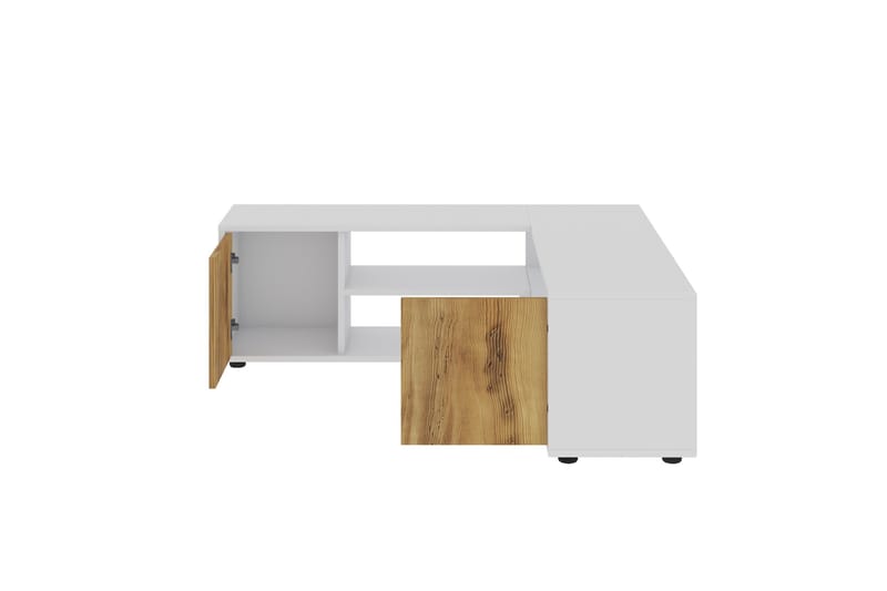 Pienk Tv-bänk 125 cm, Vit/Ek