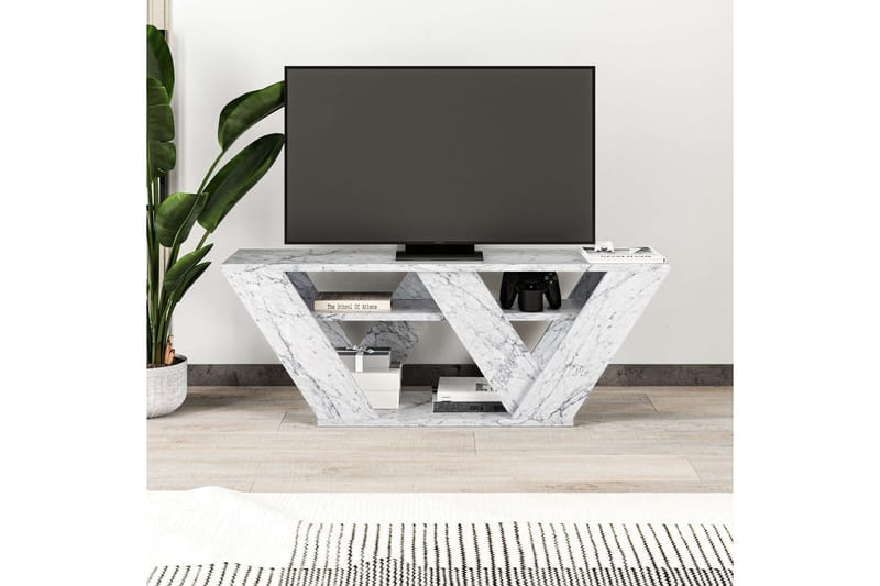 Pipralla Tv-bänk 110 cm - Vit marmor - Möbler - Vardagsrum - Tv-möbler & mediamöbler - Tv-bänkar