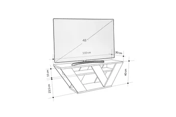 Pipralla Tv-bänk 110 cm - Vit marmor - Möbler - Vardagsrum - Tv-möbler & mediamöbler - Tv-bänkar