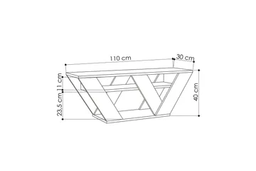Pipralla Tv-bänk 110 cm - Vit marmor - Möbler - Vardagsrum - Tv-möbler & mediamöbler - Tv-bänkar