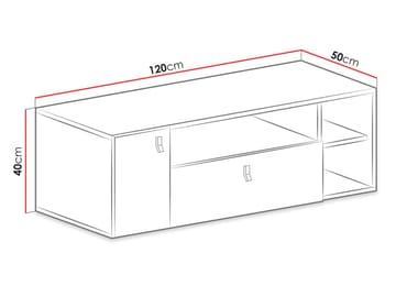 Planeta Golvstående Tv Bänk 120 cm med Förvaring i Målat Trä - Vit - Möbler - Vardagsrum - Tv-möbler & mediamöbler - Tv-bänkar