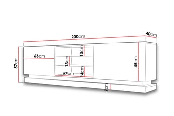 Qiu Tv-bänk 200 cm - Vit - Möbler - Vardagsrum - Tv-möbler & mediamöbler - Tv-bänkar