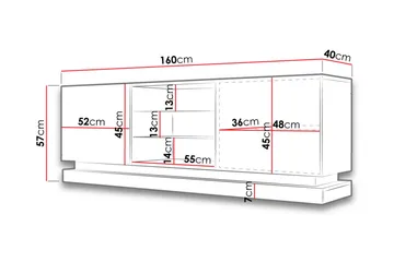 Qiu TV-bänk 40x160 cm LED-belysning - Vit/Högglans - Möbler - Vardagsrum - Tv-möbler & mediamöbler - Tv-bänkar