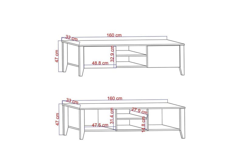 Ranko Tv-bänk 160 cm - Vit - Möbler - Vardagsrum - Tv-möbler & mediamöbler - Tv-bänkar