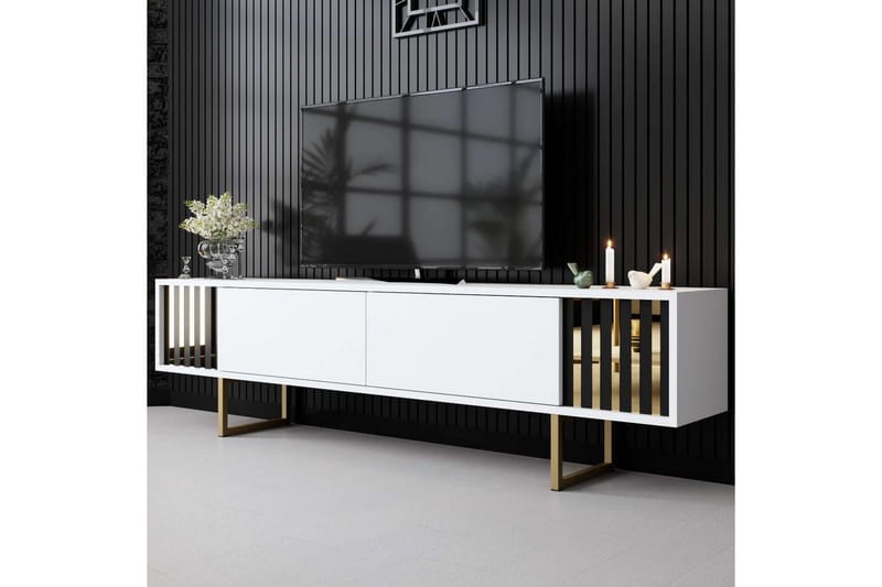 Rany Tv-bänk 180 cm - Guld/Vit - Möbler - Vardagsrum - Tv-möbler & mediamöbler - Tv-bänkar