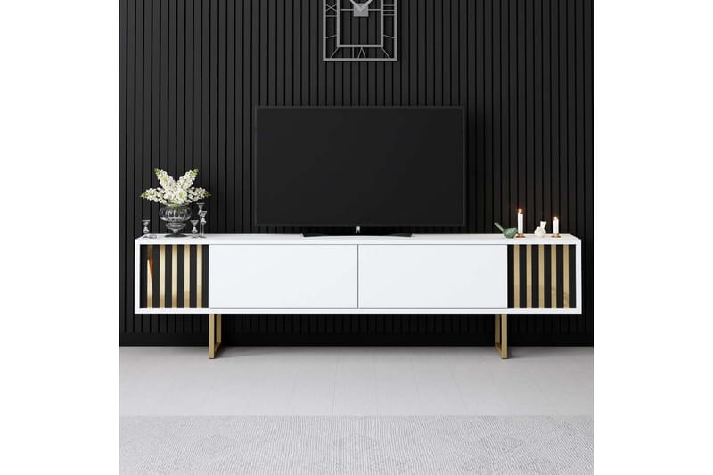 Rany Tv-bänk 180 cm - Guld/Vit - Möbler - Vardagsrum - Tv-möbler & mediamöbler - Tv-bänkar