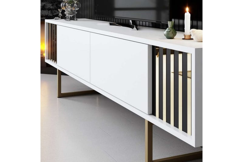 Rany Tv-bänk 180 cm - Guld/Vit - Möbler - Vardagsrum - Tv-möbler & mediamöbler - Tv-bänkar