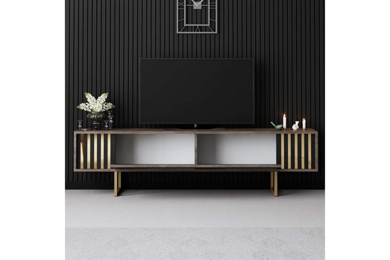 Rany Tv-bänk 180 cm - Rödfärgat trä/Guld - Möbler - Vardagsrum - Tv-möbler & mediamöbler - Tv-bänkar