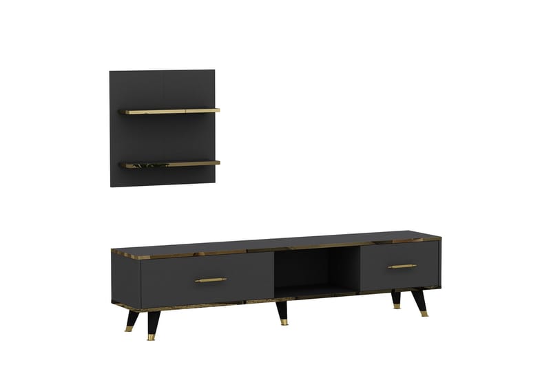 REBELO Tv-möbelset 180x35 cm Svart - Möbler - Vardagsrum - Tv-möbler & mediamöbler - Tv-möbelset