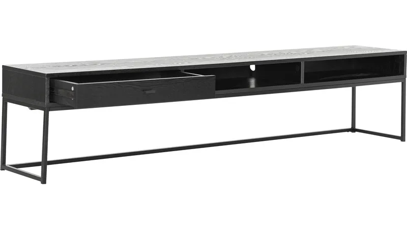 Regal Golvstående TV-bänk 180 cm med Förvaring i Trä, Svart
