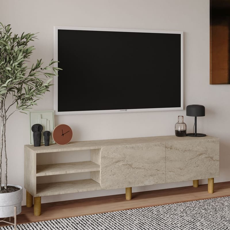 Relento Tv-bänk 150 cm - travertin - Möbler - Vardagsrum - Tv-möbler & mediamöbler - Tv-bänkar