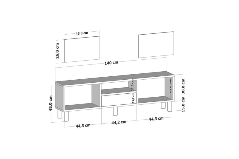 Rion Tv-bänk 140 cm - Beige - Möbler - Vardagsrum - Tv-möbler & mediamöbler - Tv-bänkar