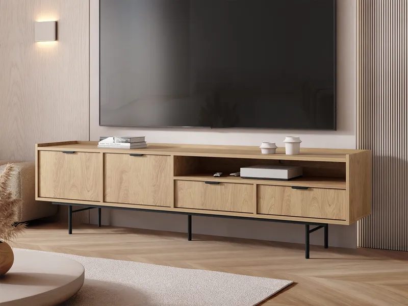 Rolden TV-bänk 200x55 cm - Hickoryek - Möbler - Vardagsrum - Tv-möbler & mediamöbler - Tv-bänkar
