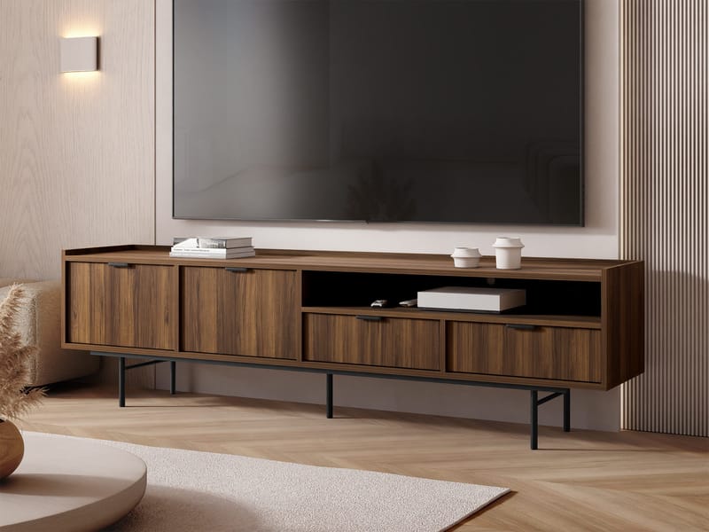 Rolden TV-bänk 200x55 cm - Valnöt - Möbler - Vardagsrum - Tv-möbler & mediamöbler - Tv-bänkar