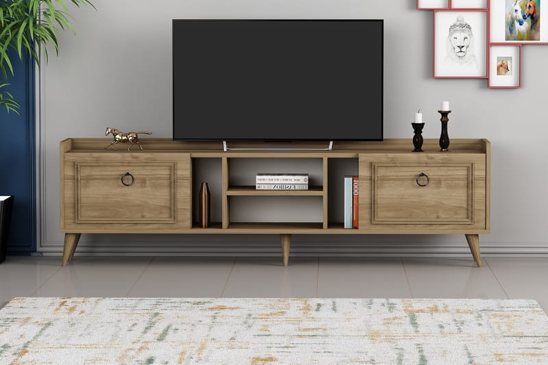 RUDY Tv-bänk 180x35 cm Brun - Möbler - Vardagsrum - Tv-möbler & mediamöbler - Tv-bänkar