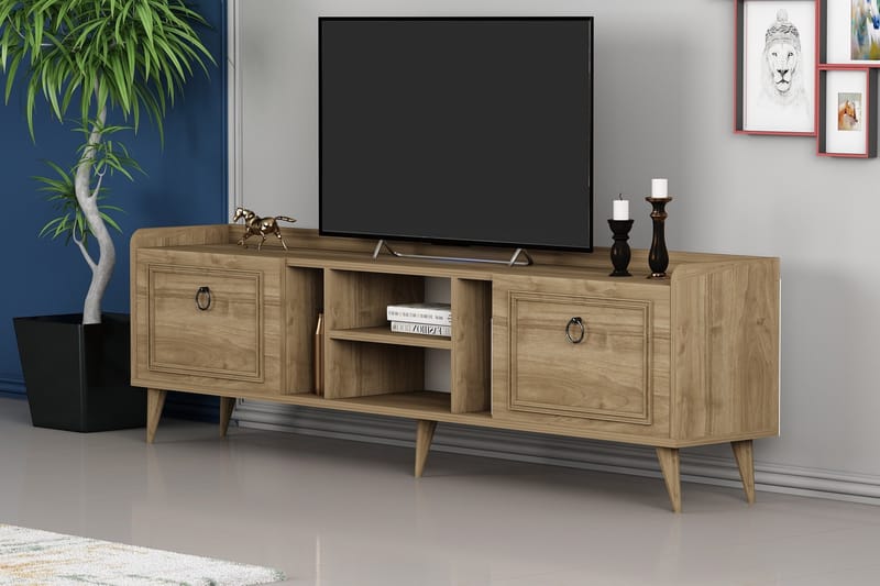 RUDY Tv-bänk 180x35 cm Brun - Möbler - Vardagsrum - Tv-möbler & mediamöbler - Tv-bänkar