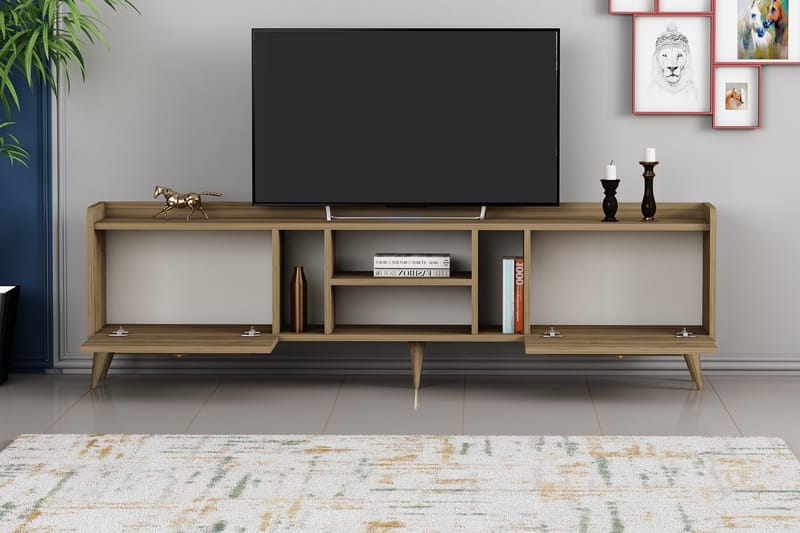 RUDY Tv-bänk 180x35 cm Brun - Möbler - Vardagsrum - Tv-möbler & mediamöbler - Tv-bänkar