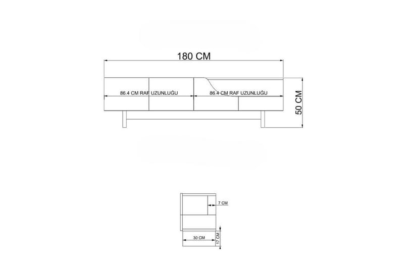 Safiya Tv-bänk 180 cm - Beige - Möbler - Vardagsrum - Tv-möbler & mediamöbler - Tv-bänkar