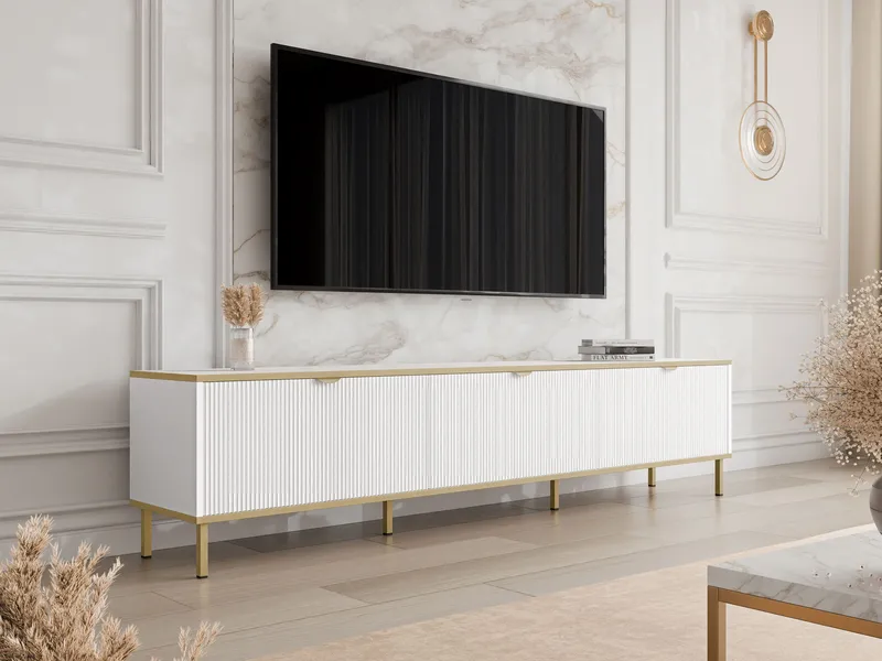 Salmor Tv-bänk 202 cm - Vit - Möbler - Vardagsrum - Tv-möbler & mediamöbler - Tv-bänkar