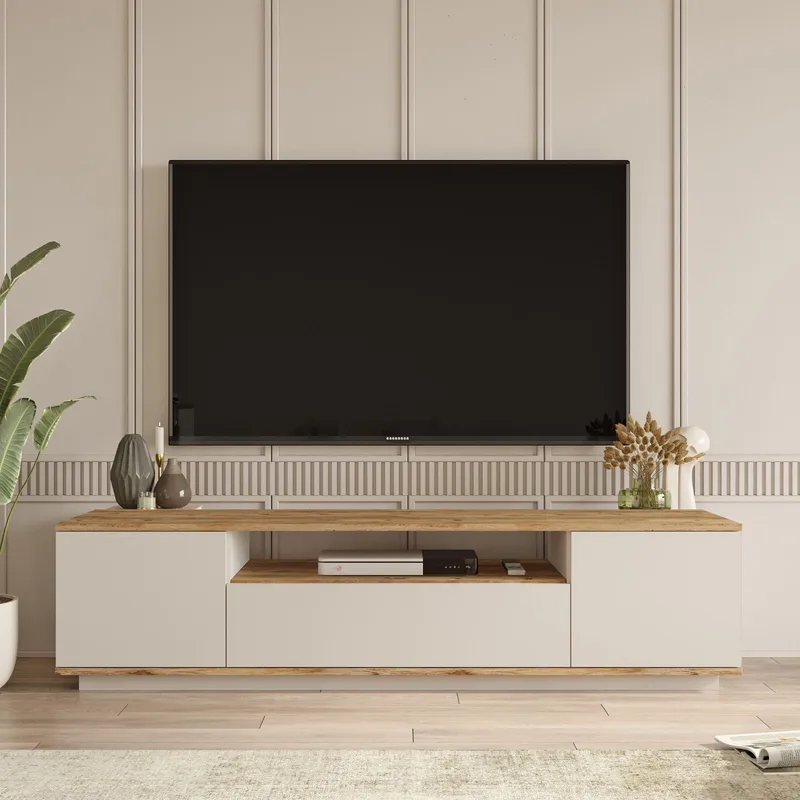 Sarnor TV-bänk 180x44,6x44,5 cm - Atlantic Pine och Cashmere - Möbler - Vardagsrum - Tv-möbler & mediamöbler - Tv-bänkar
