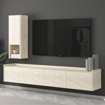 Semoure Vägghängd Tv Bänk 160 cm med Förvaring i Trä - Beige - Möbler - Vardagsrum - Tv-möbler & mediamöbler - Tv-bänkar