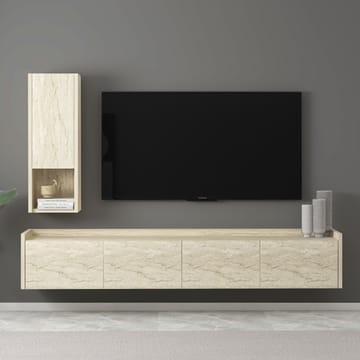 Semoure Vägghängd Tv Bänk 160 cm med Förvaring i Trä - Beige - Möbler - Vardagsrum - Tv-möbler & mediamöbler - Tv-bänkar