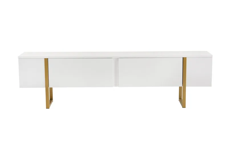 Serenity Tv-bänk 180x30 cm, Vit/Guld