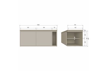Settle Golvstående Tv Bänk 108 cm med Förvaring i Furu - Beige - Möbler - Vardagsrum - Tv-möbler & mediamöbler - Tv-bänkar
