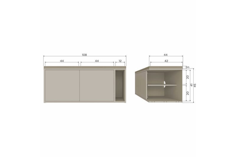 Settle Golvstående Tv Bänk 108 cm med Förvaring i Furu - Beige - Möbler - Vardagsrum - Tv-möbler & mediamöbler - Tv-bänkar