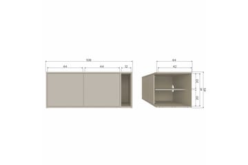 Settle Golvstående Tv Bänk 108 cm med Förvaring i Furu - Ljusbeige - Möbler - Vardagsrum - Tv-möbler & mediamöbler - Tv-bänkar