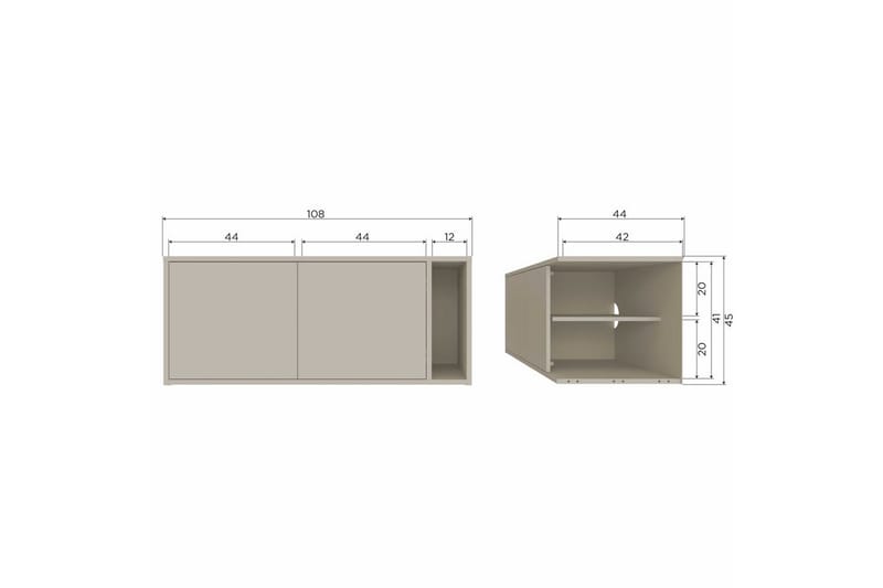 Settle Golvstående Tv Bänk 108 cm med Förvaring i Furu - Ljusbeige - Möbler - Vardagsrum - Tv-möbler & mediamöbler - Tv-bänkar