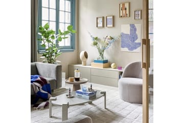 Settle Vägghängd TV-bänk 200 cm med Förvaring i Furu - Sandbeige - Möbler - Vardagsrum - Tv-möbler & mediamöbler - Tv-bänkar
