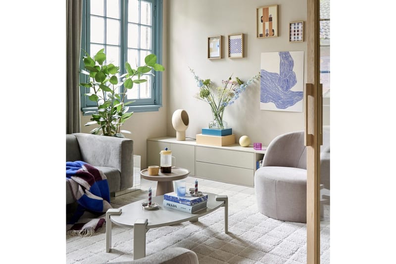 Settle Vägghängd TV-bänk 200 cm med Förvaring i Furu - Sandbeige - Möbler - Vardagsrum - Tv-möbler & mediamöbler - Tv-bänkar