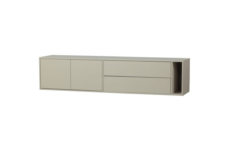 Settle Vägghängd TV-bänk 200 cm med Förvaring i Furu, Sandbeige