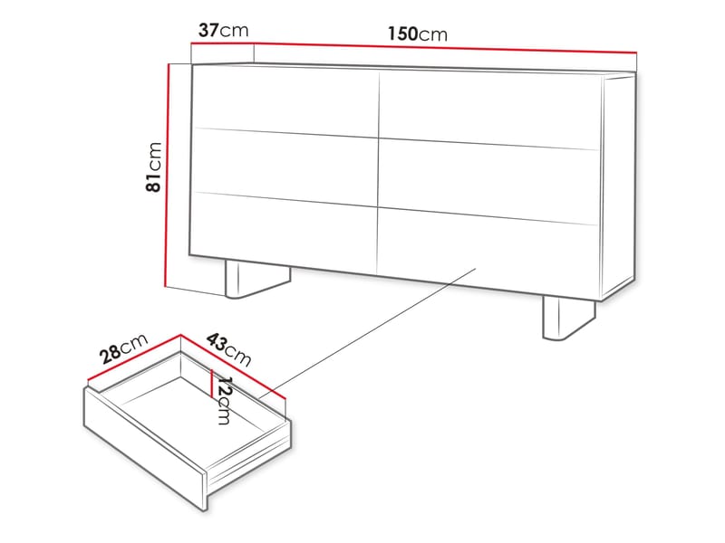 Seylar Skänk 150 cm - Förvaring - Förvaringsmöbler - Skänkar & sideboards
