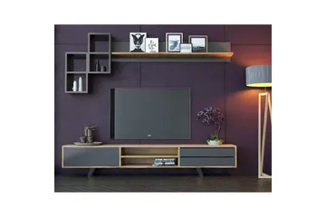 Seyra Tv-möbelset 180x40 cm - Antracit/Ek - Möbler - Vardagsrum - Tv-möbler & mediamöbler - Tv-möbelset